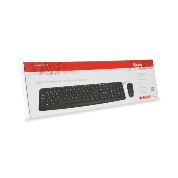 Teclado Português e Rato com fios USB Equip Pretos For Cheap