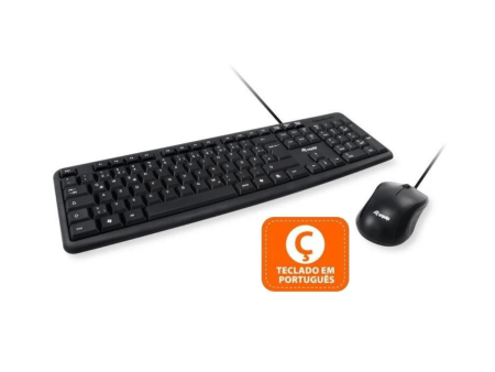 Teclado Português e Rato com fios USB Equip Pretos For Cheap