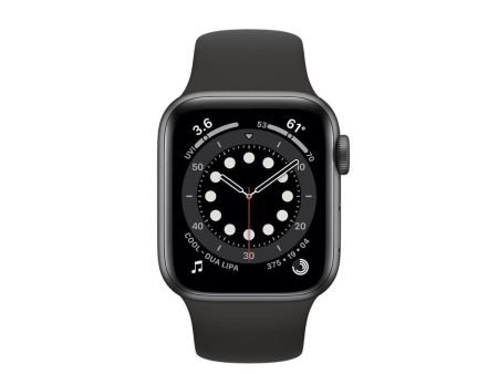 Apple Watch Series 6 Alumínio (GPS+Cellular, 40mm) - Cinzento sideral - Bracelete desportiva Preto on Sale