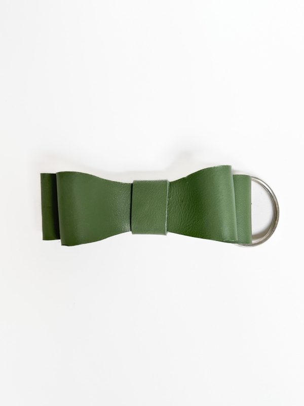 Sanna Leather Bow Tie Key Ring on Sale