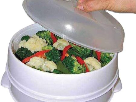 2 Tier Microwave Steamer to Cook & Steam Vegetables Fish Rice - Refurbished Online