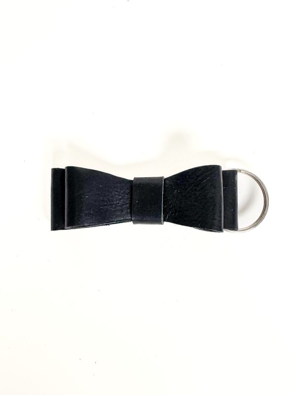 Sanna Leather Bow Tie Key Ring on Sale